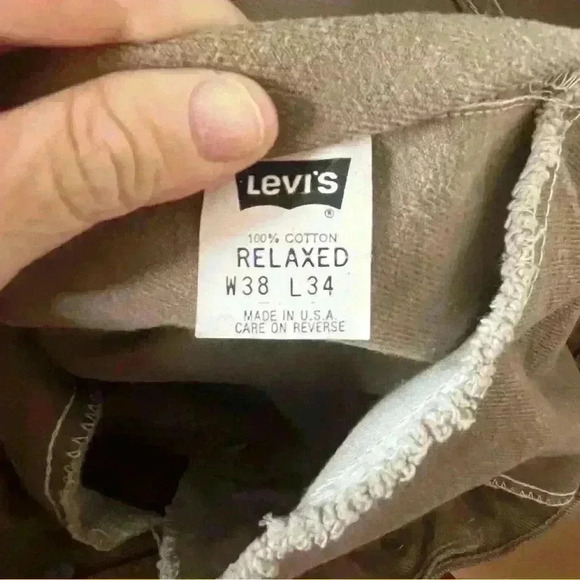Vintage Levi’s 540 Relaxed Orange Tab Jeans Mens 38x34 Tan Brown Straight Leg - Picture 8 of 10